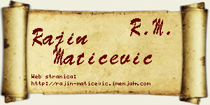 Rajin Matićević vizit kartica